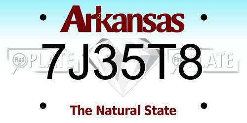 7J35T8 Arkansas License Plate