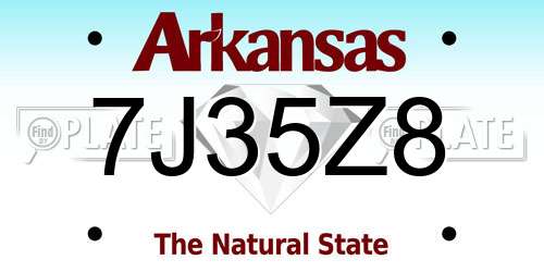 7J35Z8 Arkansas License Plate