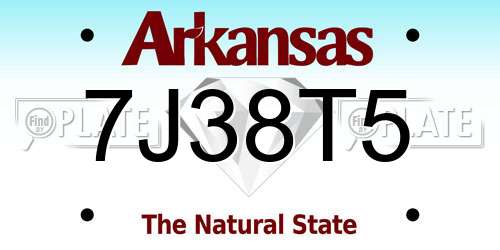 7J38T5 Arkansas License Plate