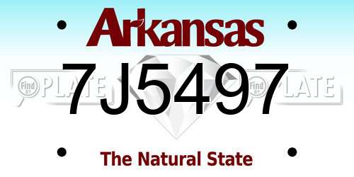 7J5497 Arkansas License Plate