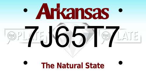 7J65T7 Arkansas License Plate