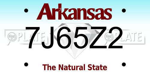 7J65Z2 Arkansas License Plate