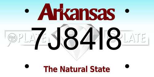 7J84I8 Arkansas License Plate