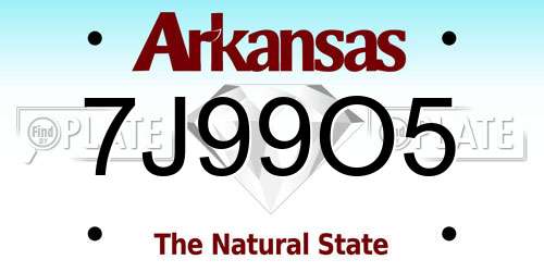 7J99O5 Arkansas License Plate