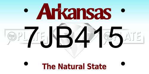 7JB415 Arkansas License Plate