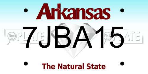 7JBA15 Arkansas License Plate