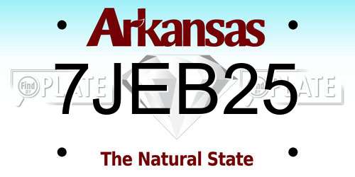 7JEB25 Arkansas License Plate
