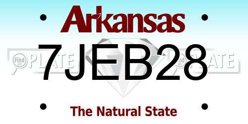 7JEB28 Arkansas License Plate