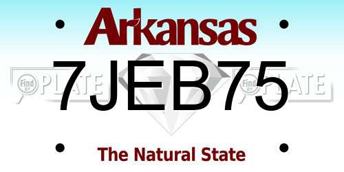 7JEB75 Arkansas License Plate