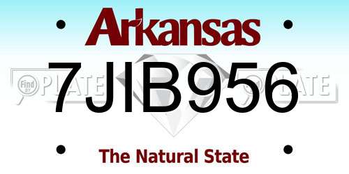 7JIB956 Arkansas License Plate