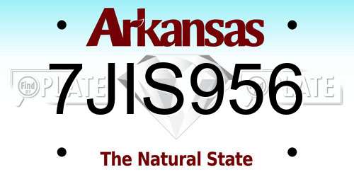 7JIS956 Arkansas License Plate