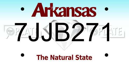 7JJB271 Arkansas License Plate