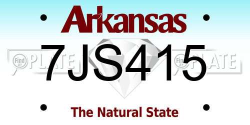 7JS415 Arkansas License Plate