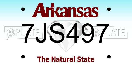 7JS497 Arkansas License Plate