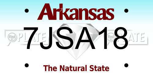 7JSA18 Arkansas License Plate