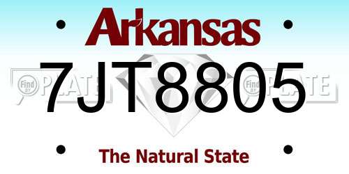 7JT8805 Arkansas License Plate