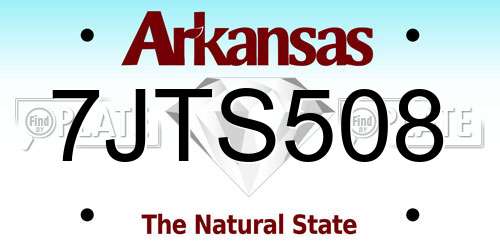 7JTS508 Arkansas License Plate
