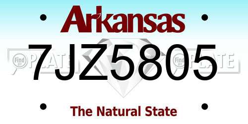 7JZ5805 Arkansas License Plate