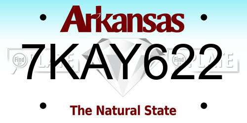 7KAY622 Arkansas License Plate