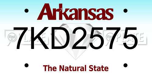 7KD2575 Arkansas License Plate