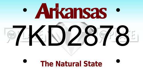 7KD2878 Arkansas License Plate