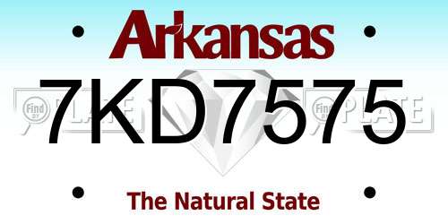 7KD7575 Arkansas License Plate