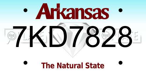 7KD7828 Arkansas License Plate