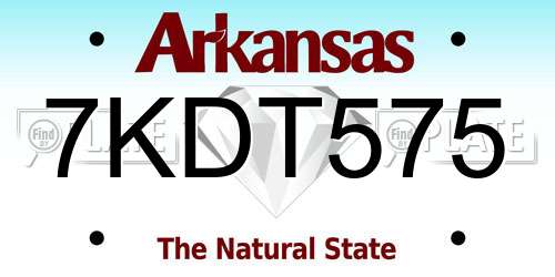 7KDT575 Arkansas License Plate