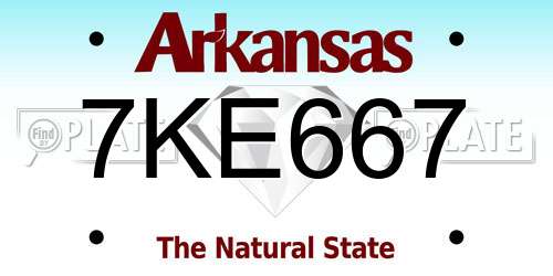 7KE667 Arkansas License Plate