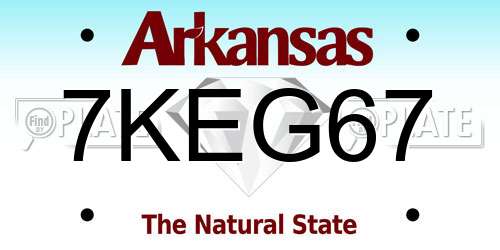 7KEG67 Arkansas License Plate