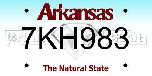 7KH983 Arkansas License Plate