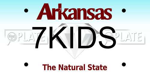 7KIDS Arkansas License Plate