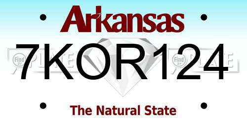 7KOR124 Arkansas License Plate