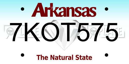 7KOT575 Arkansas License Plate