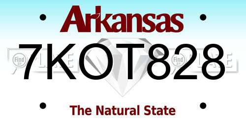 7KOT828 Arkansas License Plate