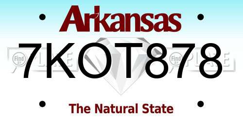7KOT878 Arkansas License Plate