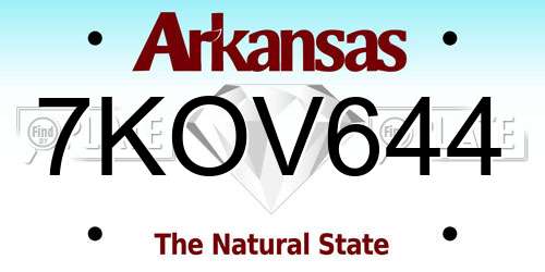 7KOV644 Arkansas License Plate