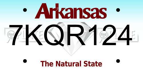 7KQR124 Arkansas License Plate