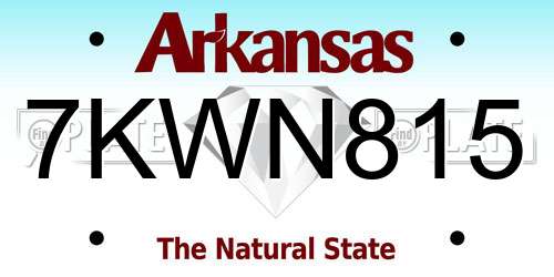 7KWN815 Arkansas License Plate