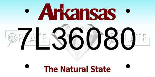 7L36080 Arkansas License Plate
