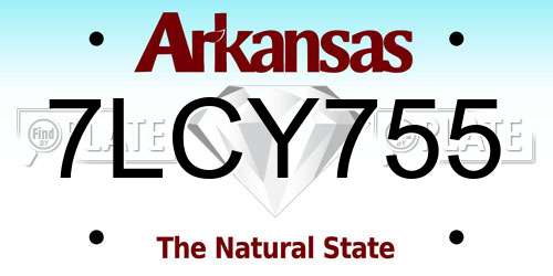 7LCY755 Arkansas License Plate