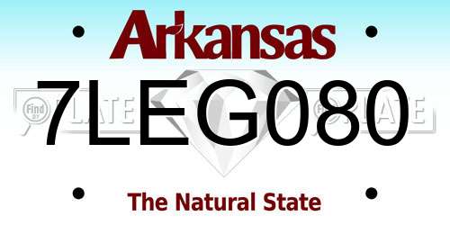 7LEG080 Arkansas License Plate