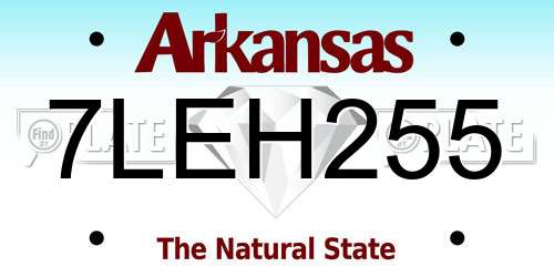 7LEH255 Arkansas License Plate