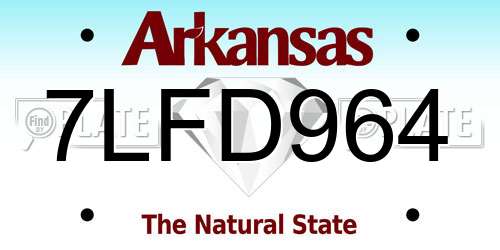 7LFD964 Arkansas License Plate