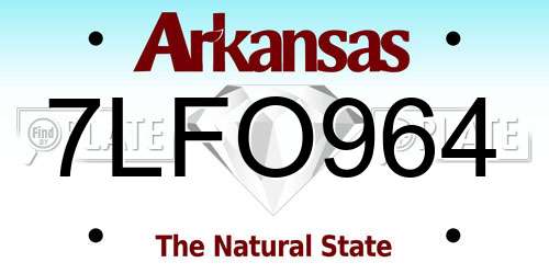 7LFO964 Arkansas License Plate