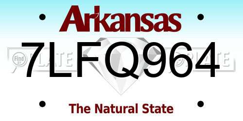 7LFQ964 Arkansas License Plate