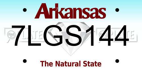 7LGS144 Arkansas License Plate