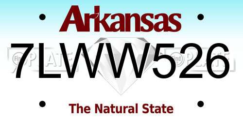 7LWW526 Arkansas License Plate