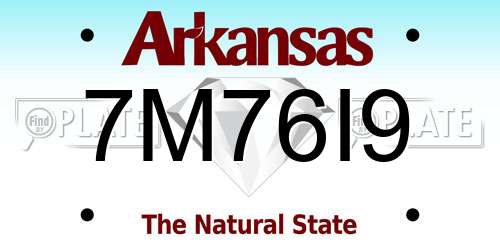 7M76I9 Arkansas License Plate
