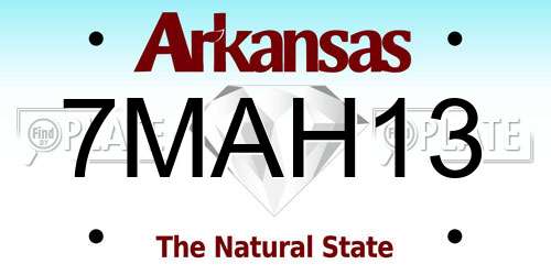 7MAH13 Arkansas License Plate